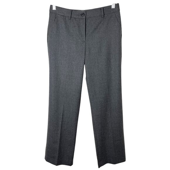 Talbots Women's Windsor Dress Pants 4 Petite Gray Italian Flannel Wool Blend - Picture 1 of 8